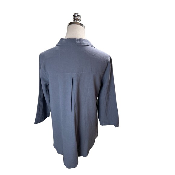 CMC Top Women's Size Medium Gray Color Me Cotton Button Up 100% Cotton - Picture 3 of 6